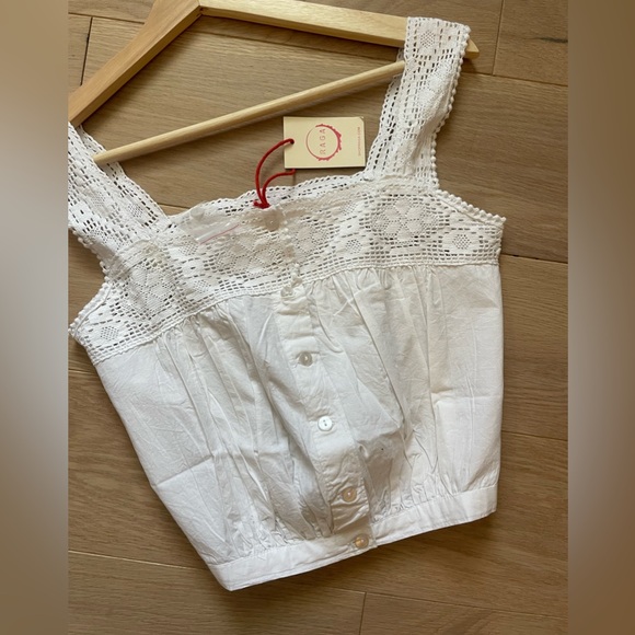 RAGA Tops - RAGA Ivory Crochet Lace Boho Tank Top Size Small